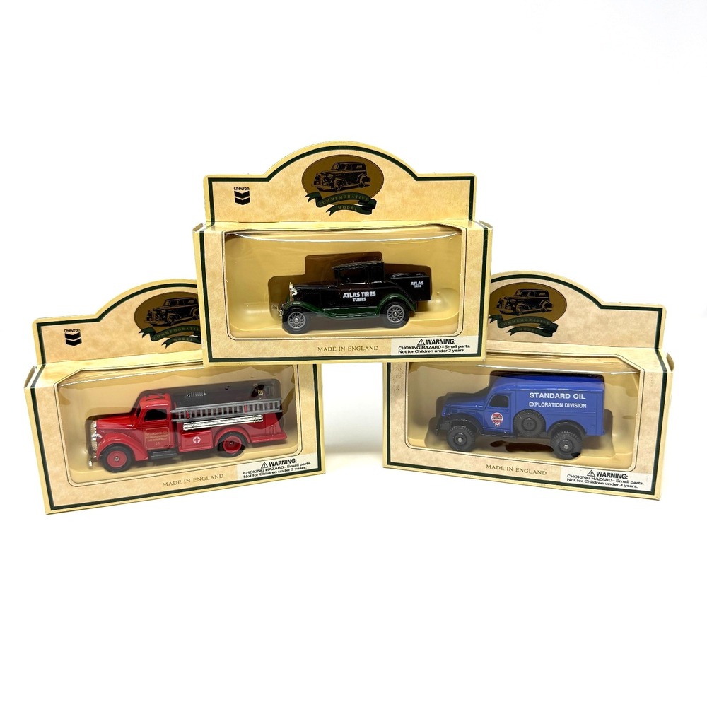 Lledo Chevron Standard Oil Commemorative Diecast Trucks Lot of 3 Boxed England